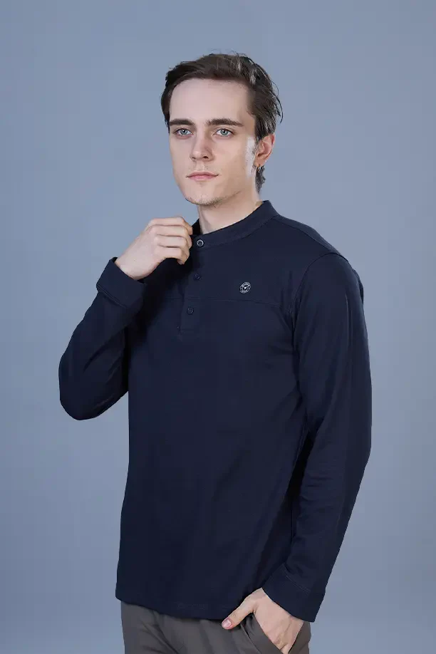 ATLAS FULL SLEEVES T-SHIRT - NAVY BLUE - Image 3