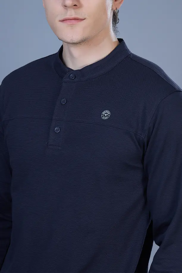 ATLAS FULL SLEEVES T-SHIRT - NAVY BLUE - Image 4