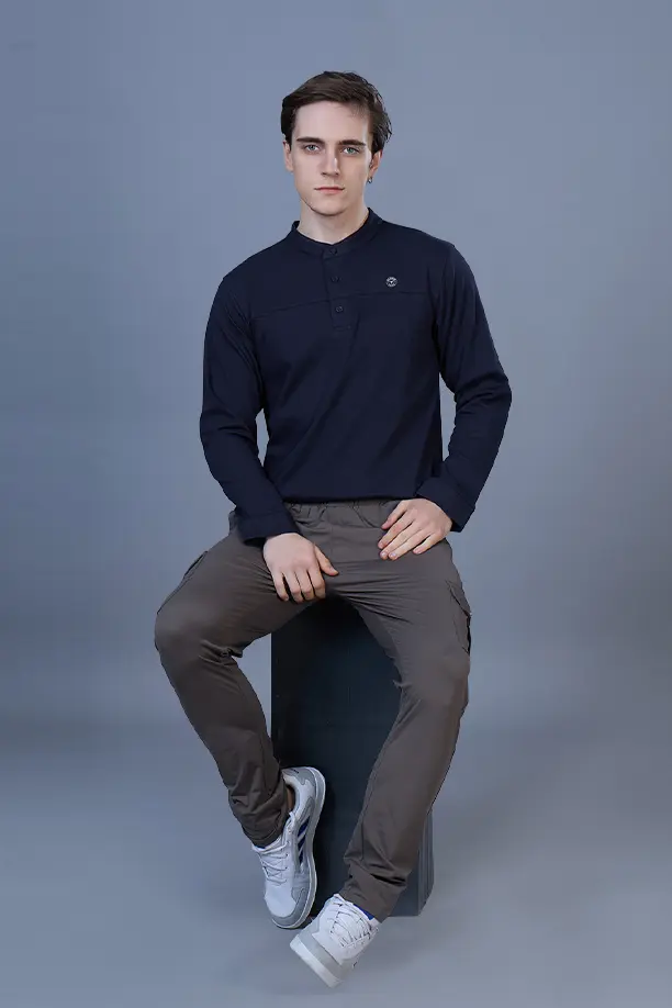ATLAS FULL SLEEVES T-SHIRT - NAVY BLUE - Image 6