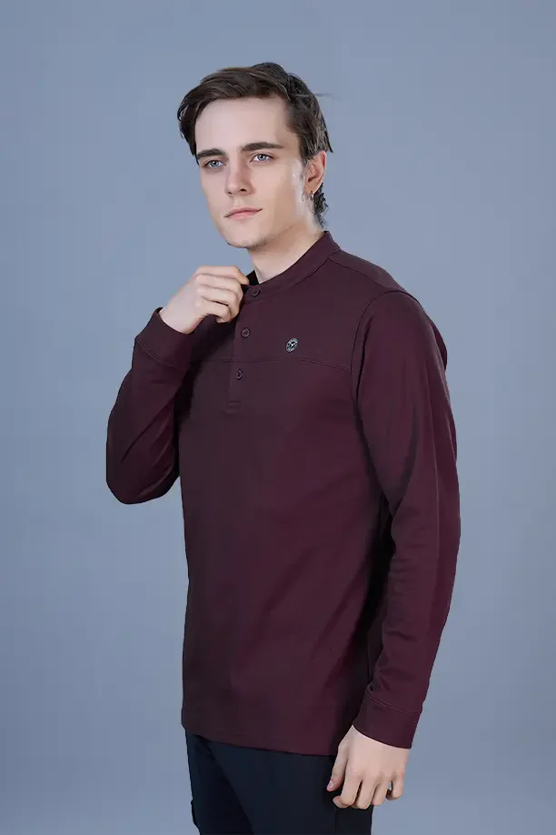 ATLAS FULL SLEEVES T-SHIRT - MAROON - Image 3