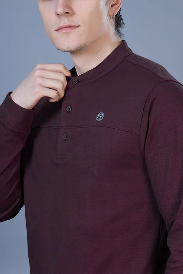 ATLAS FULL SLEEVES T-SHIRT - MAROON - Image 4