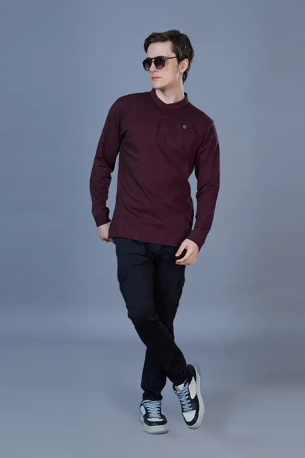 ATLAS FULL SLEEVES T-SHIRT - MAROON - Image 6