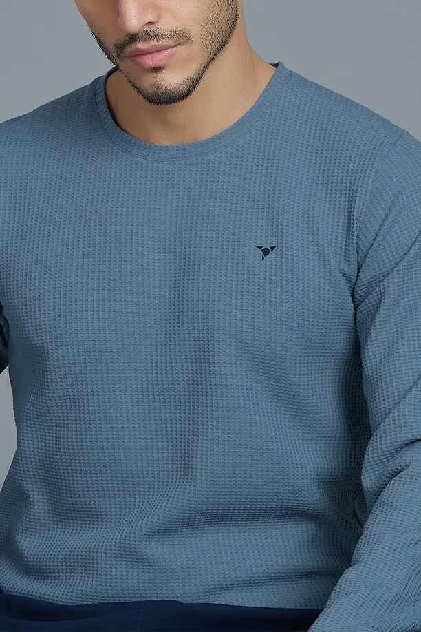 BOOST ROUND NECK FULL SLEEVE T SHIRT - CHINA BLUE - Image 6