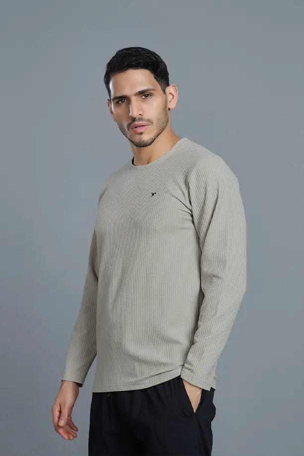 BOOST ROUND NECK FULL SLEEVE T SHIRT - OFF WHITE - Image 4