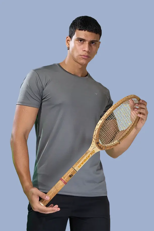 BUTTER LYCRA R-NECK T-SHIRT - ZACHO GREY - Image 5