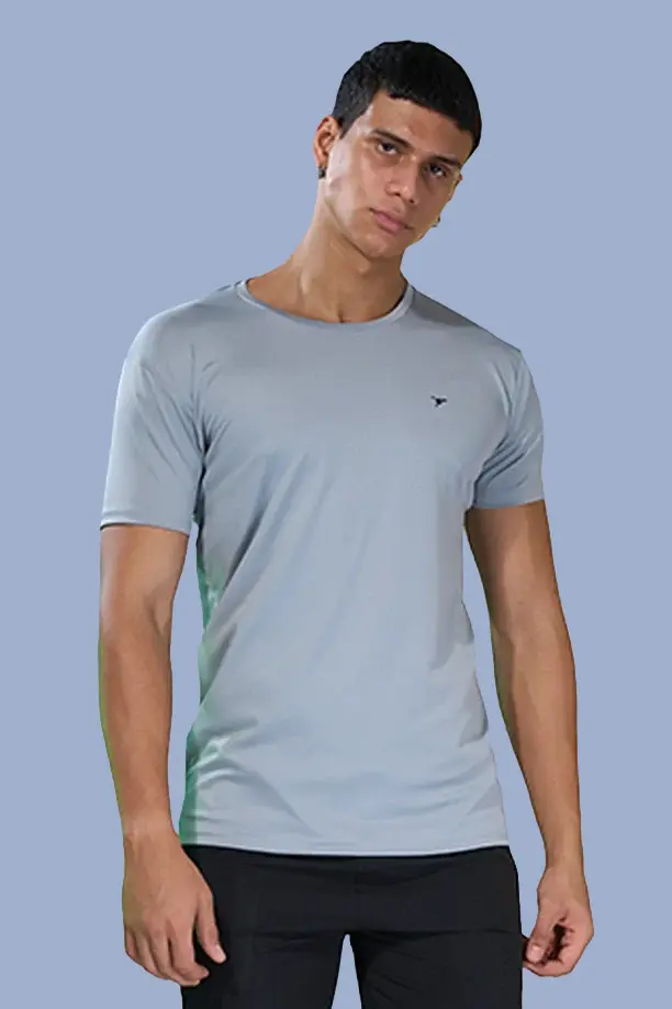 BUTTER LYCRA R-NECK T-SHIRT - LIGHT GREY - Image 2