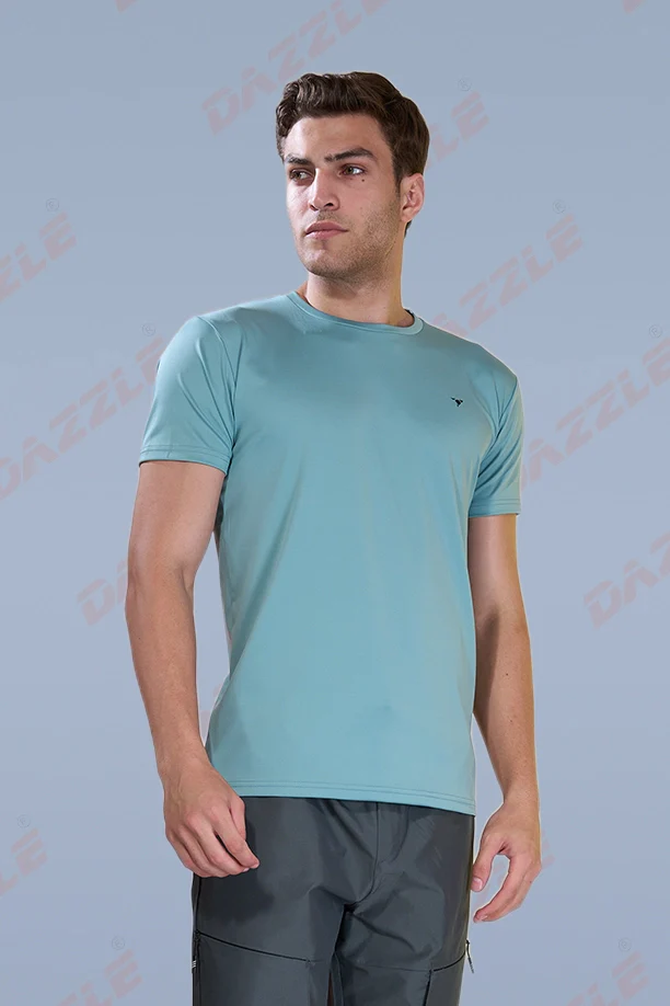 BUTTER LYCRA R-NECK T-SHIRT - PISTA - Image 2