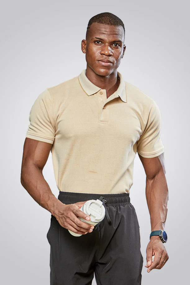 CLASSIC COTTON T-SHIRT- CAMEL - Image 3