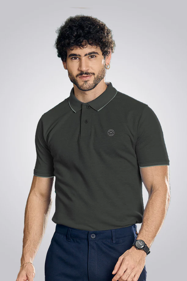 CLASSIC COTTON T-SHIRT - MELANGE BLACK - Image 4