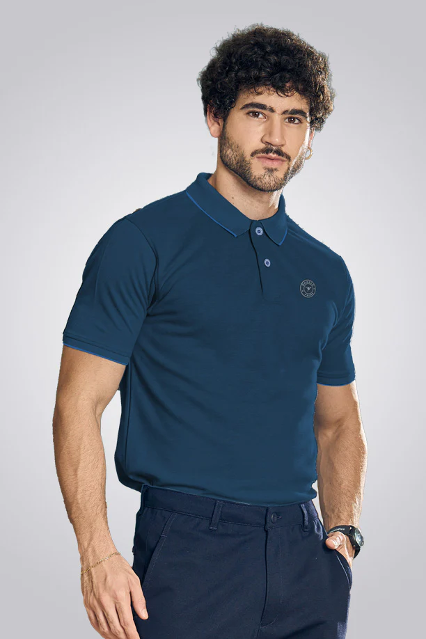 CLASSIC COTTON T-SHIRT - MELANGE BLUE - Image 3