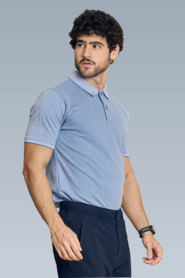 CLASSIC COTTON T-SHIRT- SKY BLUE - Image 3
