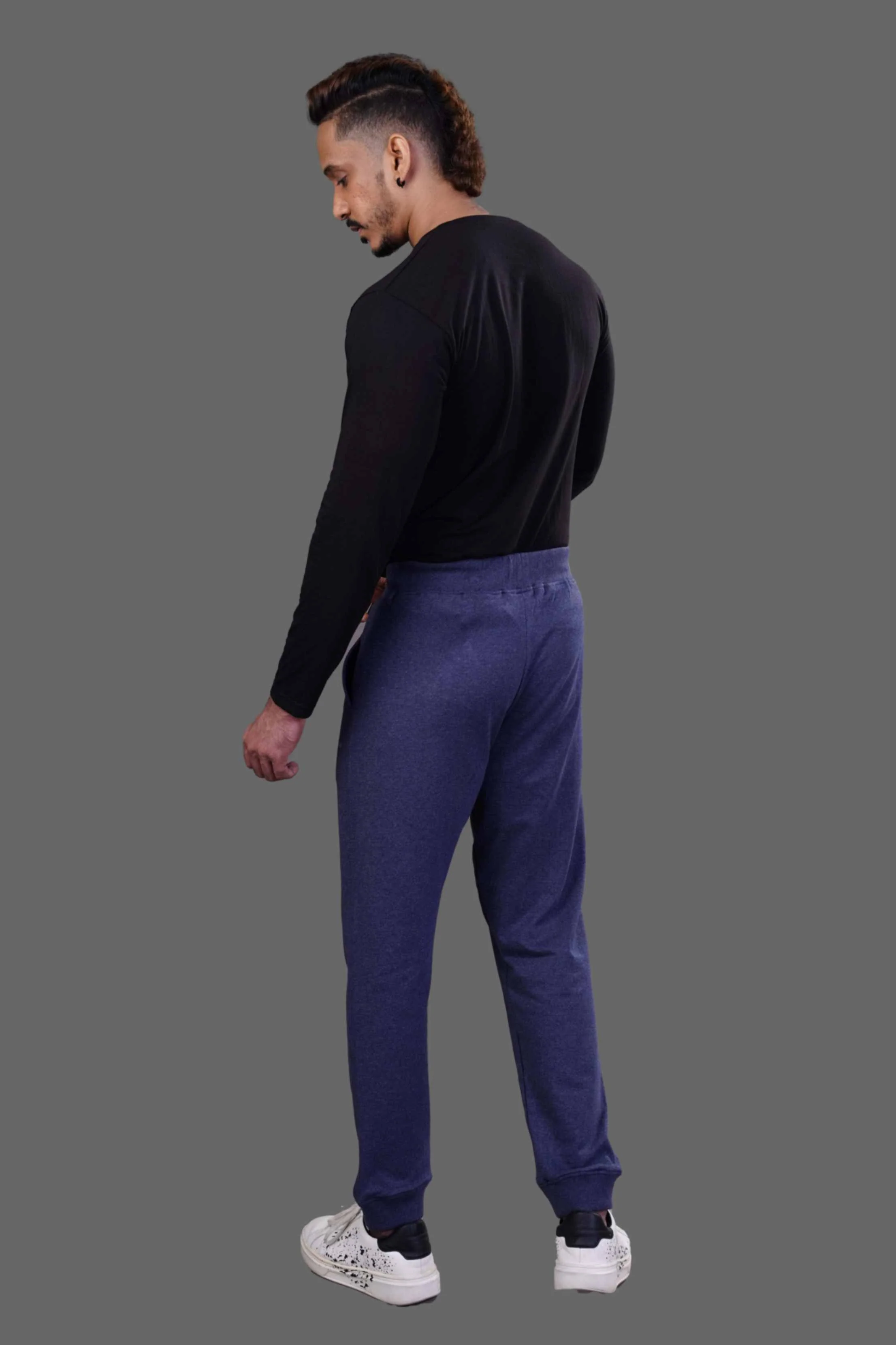 COTTON JOGGER - MELANGE BLUE - Image 4