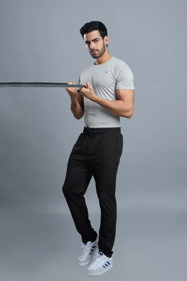 COTTON LYCRA TRACK - BLACK - Image 5