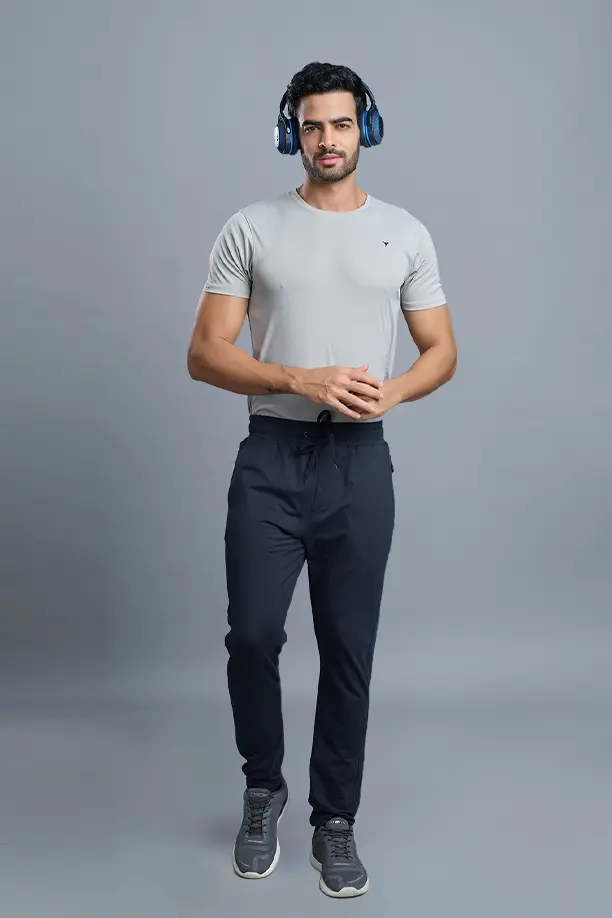 COTTON LYCRA TRACK - NAVY BLUE - Image 6