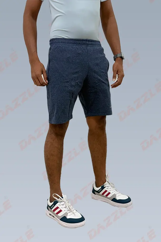 CRAZY COTTON LONG SHORTS - MELANGE BLUE - Image 2