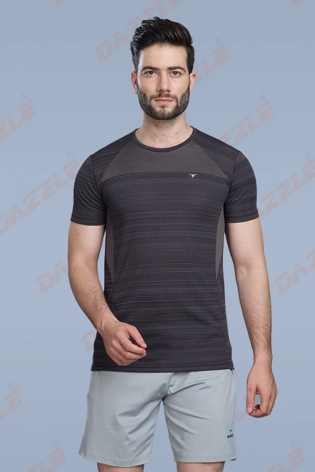 CRAZY FANCY ROUND NECK T-SHIRT - COFFEE - Image 3