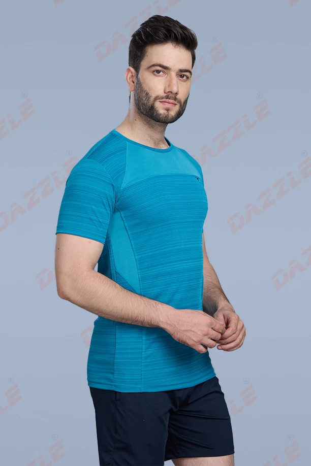 CRAZY FANCY ROUND NECK T-SHIRT - SEA BLUE - Image 2