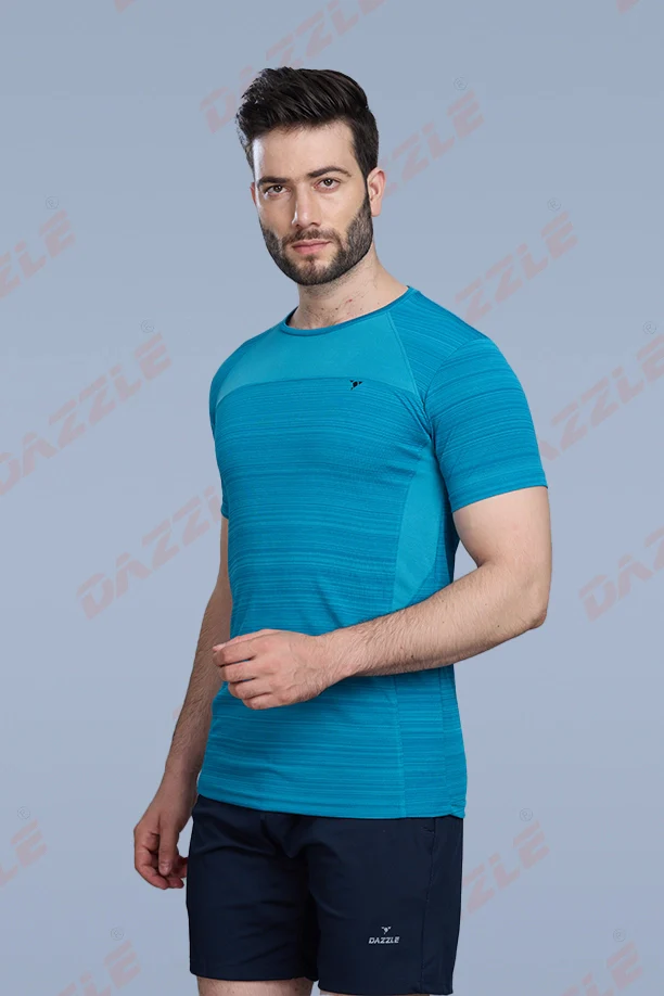 CRAZY FANCY ROUND NECK T-SHIRT - SEA BLUE - Image 4