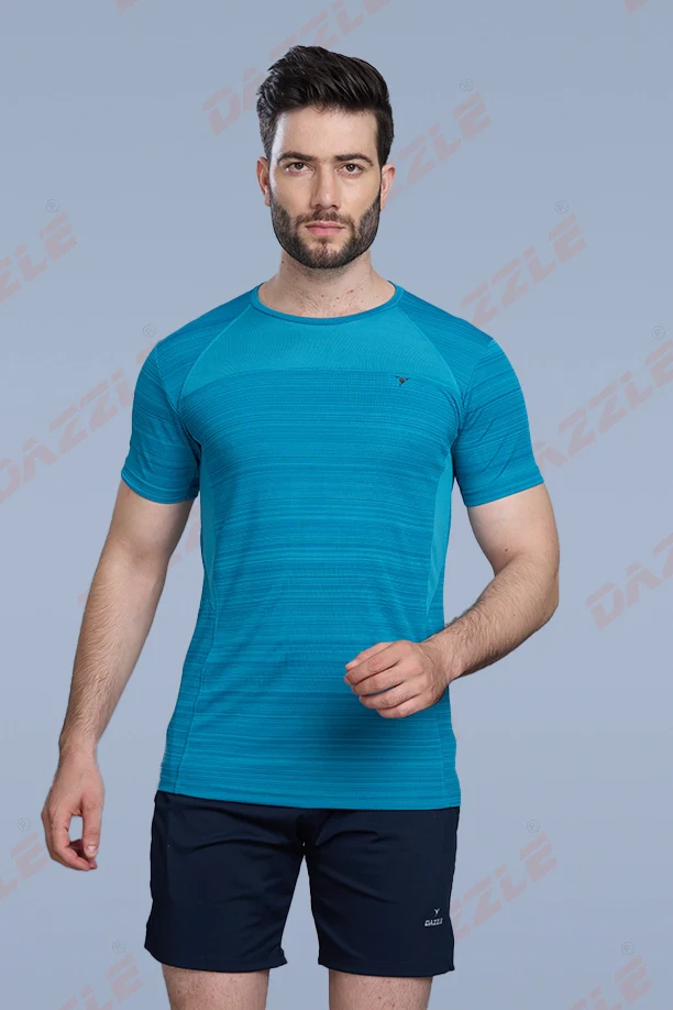 CRAZY FANCY ROUND NECK T-SHIRT - SEA BLUE - Image 5