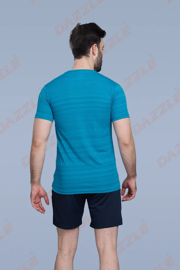 CRAZY FANCY ROUND NECK T-SHIRT - SEA BLUE - Image 6