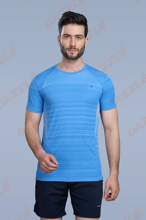 CRAZY FANCY ROUND NECK T-SHIRT - SKY BLUE - Image 2
