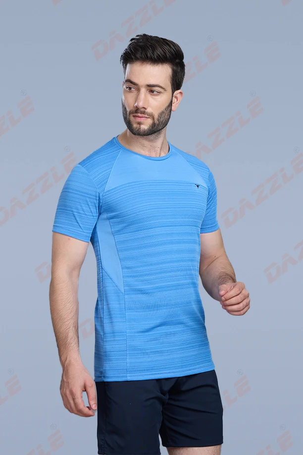 CRAZY FANCY ROUND NECK T-SHIRT - SKY BLUE - Image 4