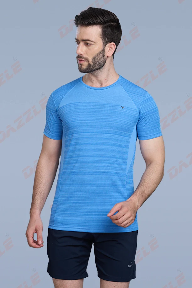 CRAZY FANCY ROUND NECK T-SHIRT - SKY BLUE - Image 5