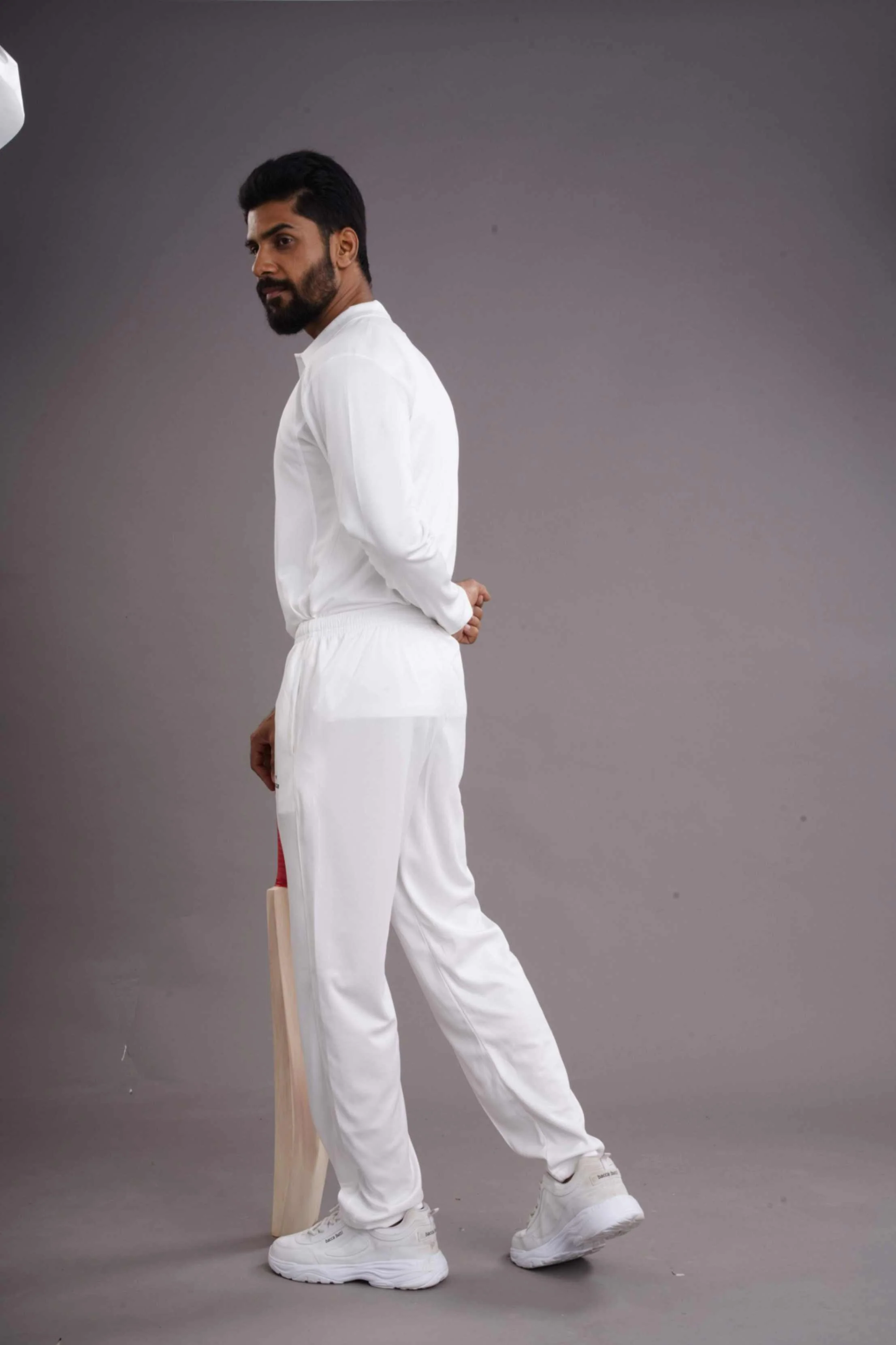 CRICKET T- SHIRT FULL SLEEVES - WHITE - Image 4
