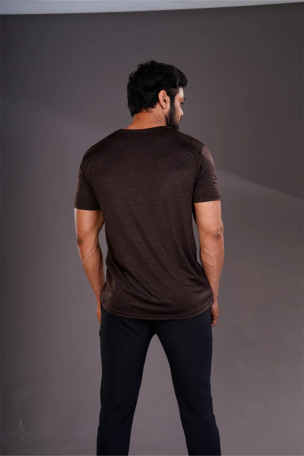 DRYFIT ROUND NECK T- SHIRT - COFFEE - Image 3