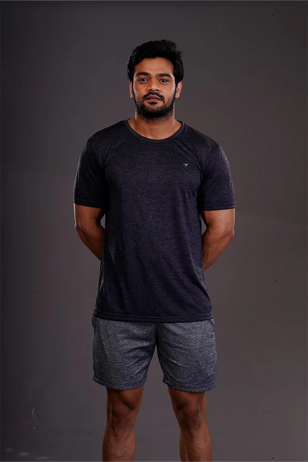 DRYFIT ROUND NECK T- SHIRT - DARK GREY - Image 3