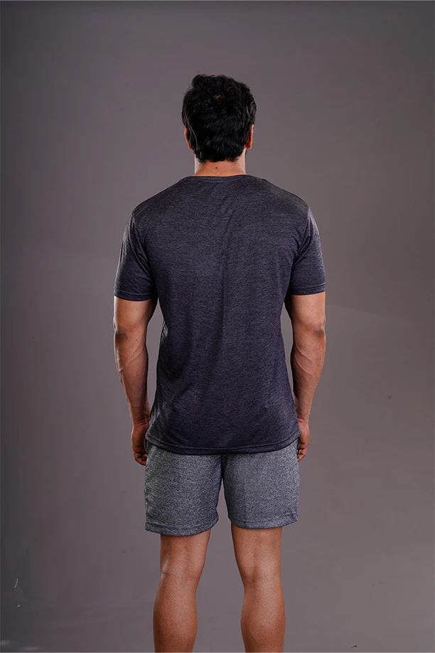 DRYFIT ROUND NECK T- SHIRT - DARK GREY - Image 4