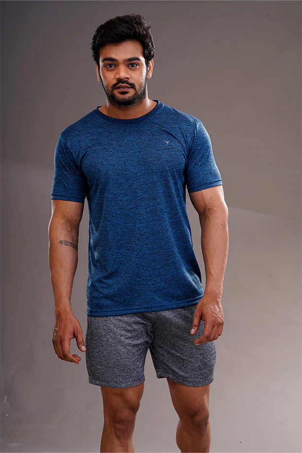 DRYFIT ROUND NECK T- SHIRT - NAVY BLUE - Image 3