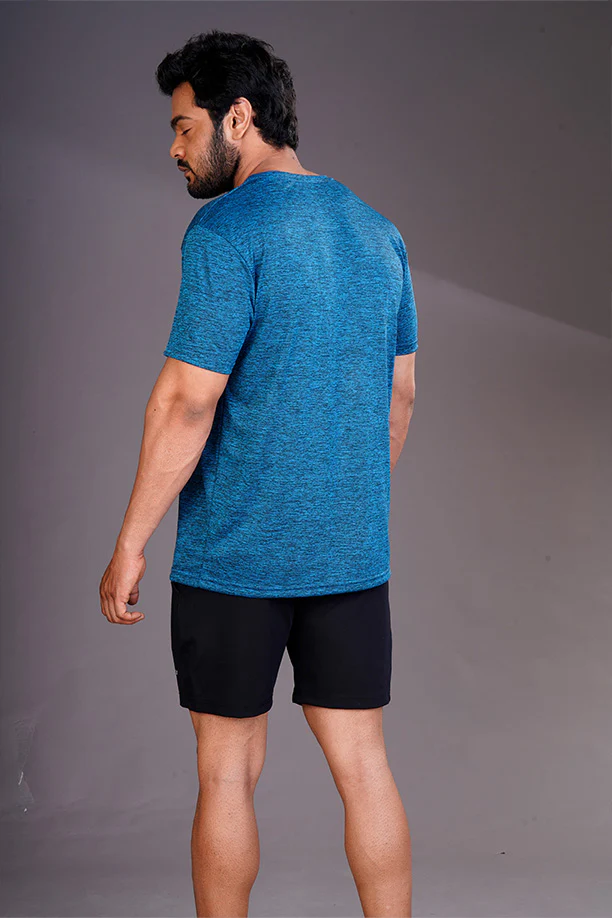 DRYFIT ROUND NECK T- SHIRT - PEACOCK BLUE - Image 3