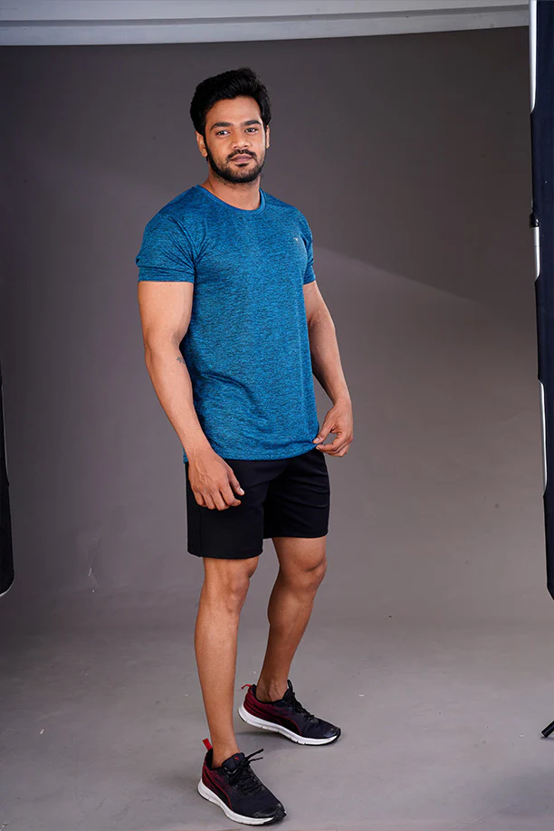 DRYFIT ROUND NECK T- SHIRT - PEACOCK BLUE - Image 4