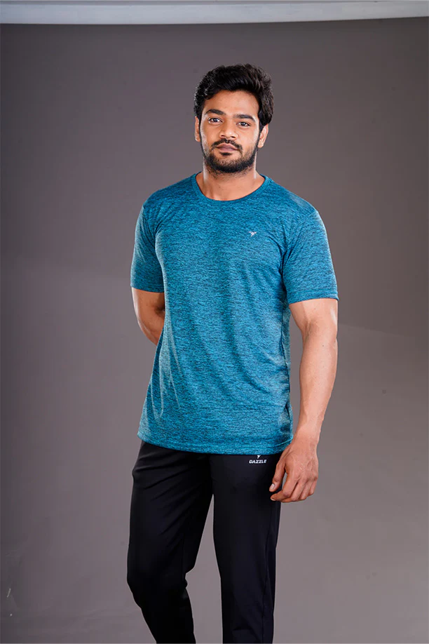 DRYFIT ROUND NECK T- SHIRT - PEACOCK GREEN - Image 3