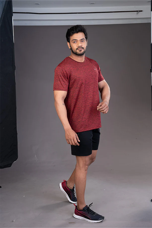 DRYFIT ROUND NECK T- SHIRT - RED
