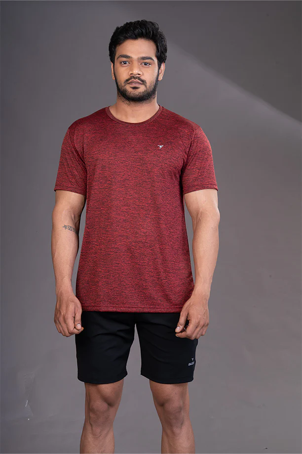 DRYFIT ROUND NECK T- SHIRT - RED - Image 2