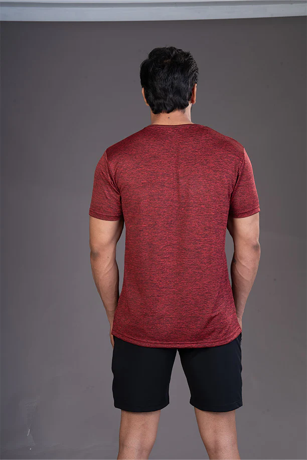 DRYFIT ROUND NECK T- SHIRT - RED - Image 3