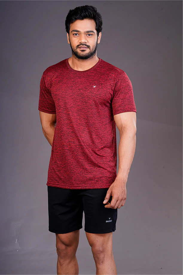 DRYFIT ROUND NECK T- SHIRT - RED - Image 4