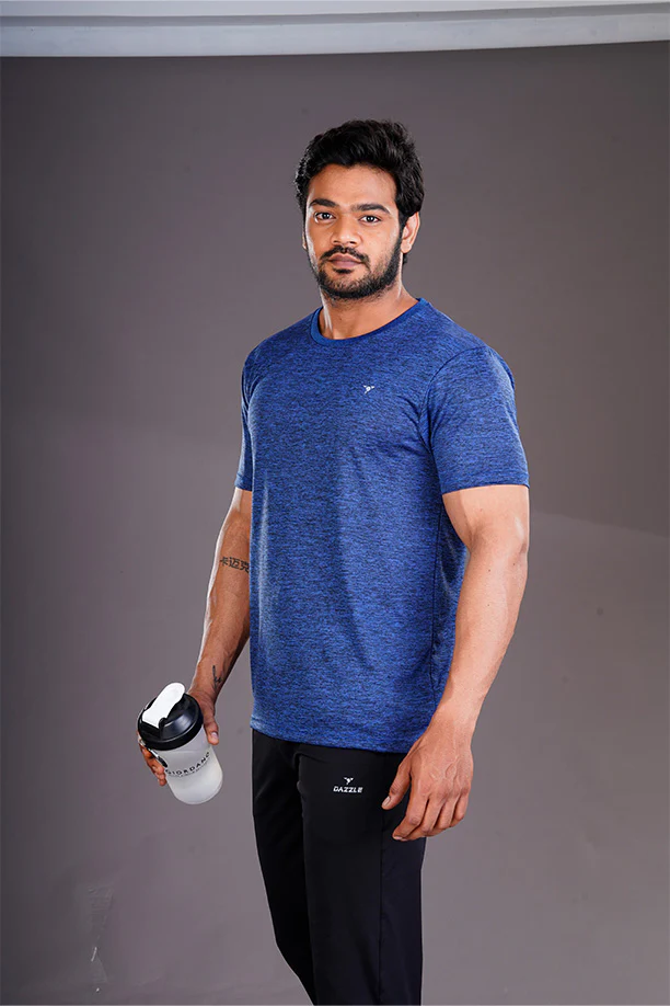 DRYFIT ROUND NECK T- SHIRT - ROYAL BLUE - Image 3