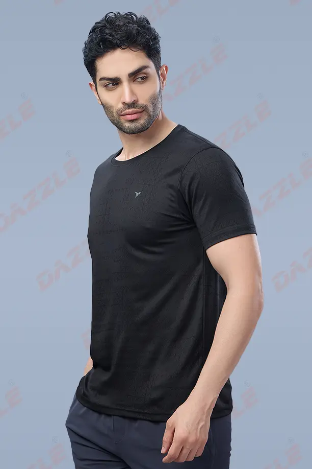JK ROUND NECK T-SHIRT - BLACK - Image 2