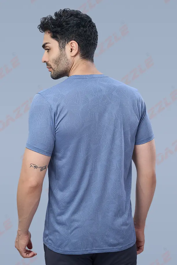 JK ROUND NECK T-SHIRT - BLUE GREY - Image 4