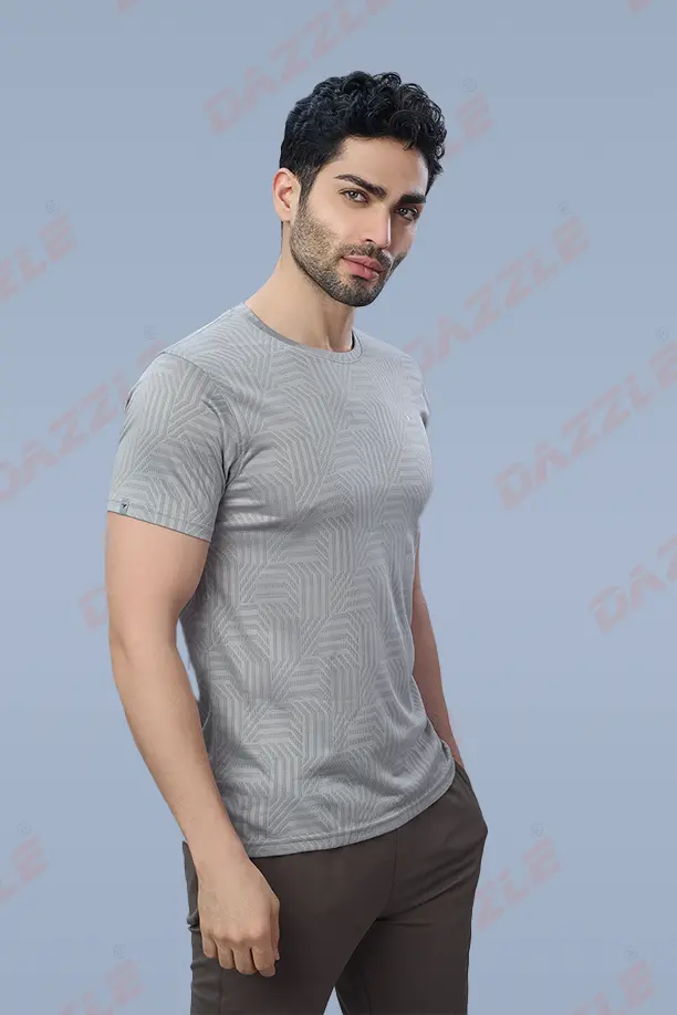 JK ROUND NECK T-SHIRT - LIGHT GREY - Image 2