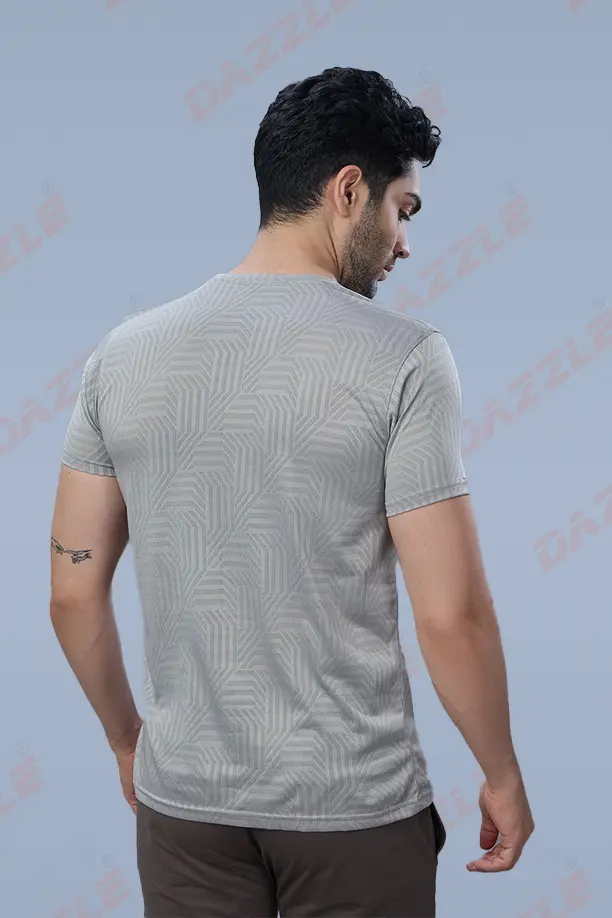 JK ROUND NECK T-SHIRT - LIGHT GREY - Image 4