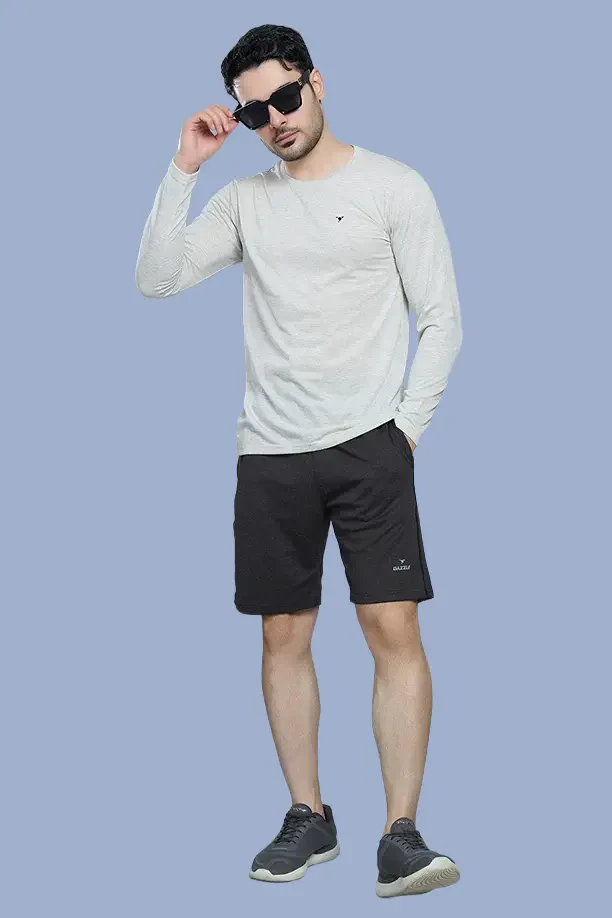 LONG SHORT PLAIN PC SPCL - MELANGE BLACK - Image 5