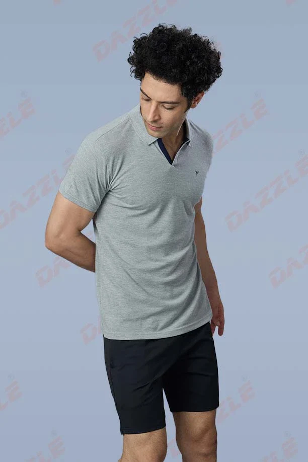 MATTY SLIM FIT T- SHIRT - GREY - Image 4