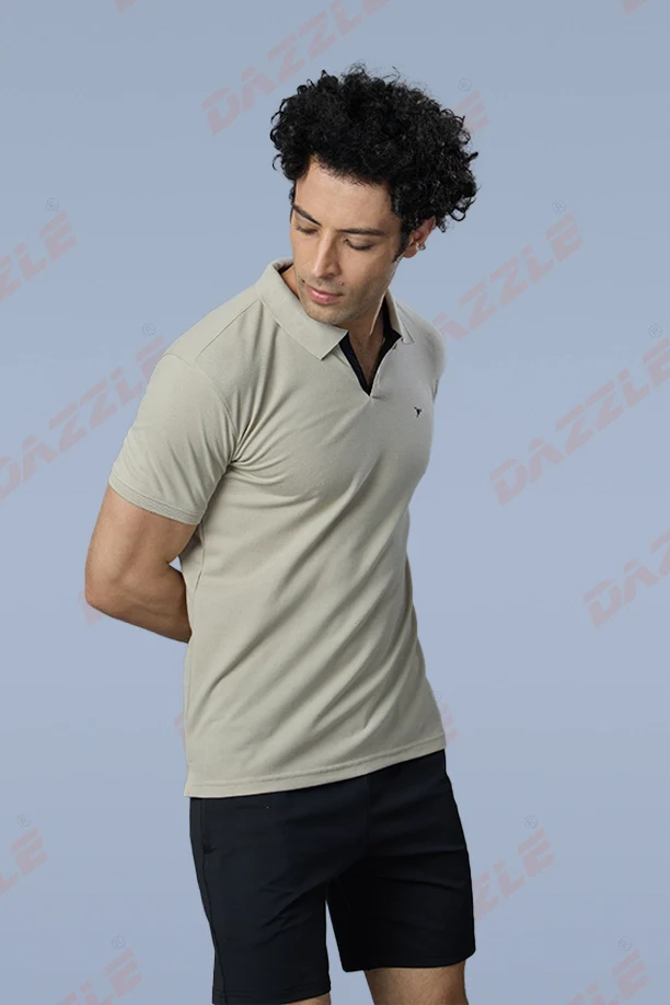 MATTY SLIM FIT T- SHIRT - LIGHT GREY - Image 3