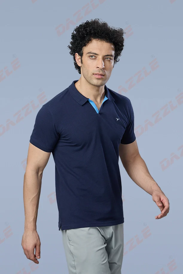 MATTY SLIM FIT T- SHIRT - NAVY BLUE - Image 4