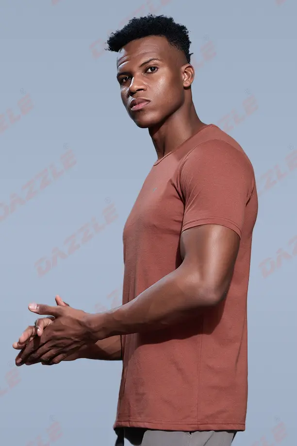 PC ROUND NECK T-SHIRT - BRICK RED - Image 3