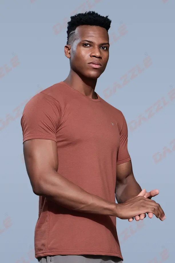 PC ROUND NECK T-SHIRT - BRICK RED - Image 4